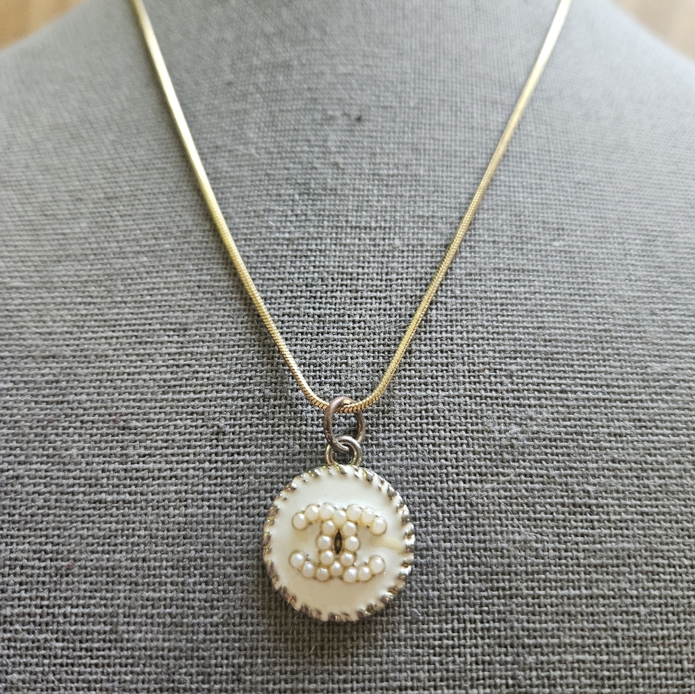 Repurposed CC Gold Pendant Necklace